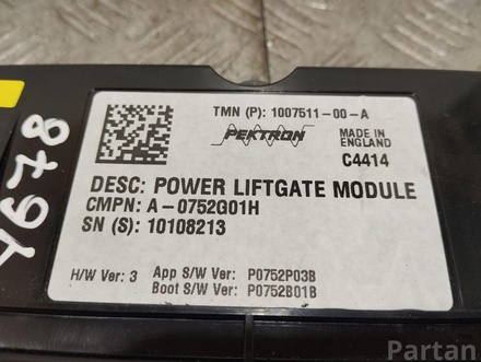 Tesla A0752G01H, 10108213, P0752P03B, P0752B01B MODEL S 2013 Sterownik tylnej klapy